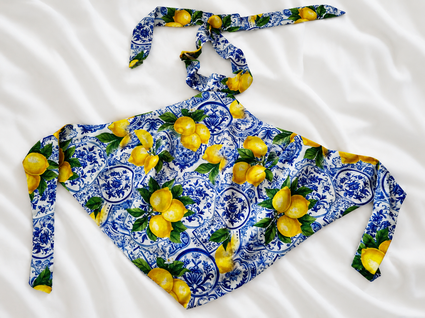 La Milla Blue Lemon Print Two Piece Coord Set Top And Shorts M/L