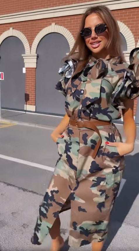 Army jumpsuit outlet skirt