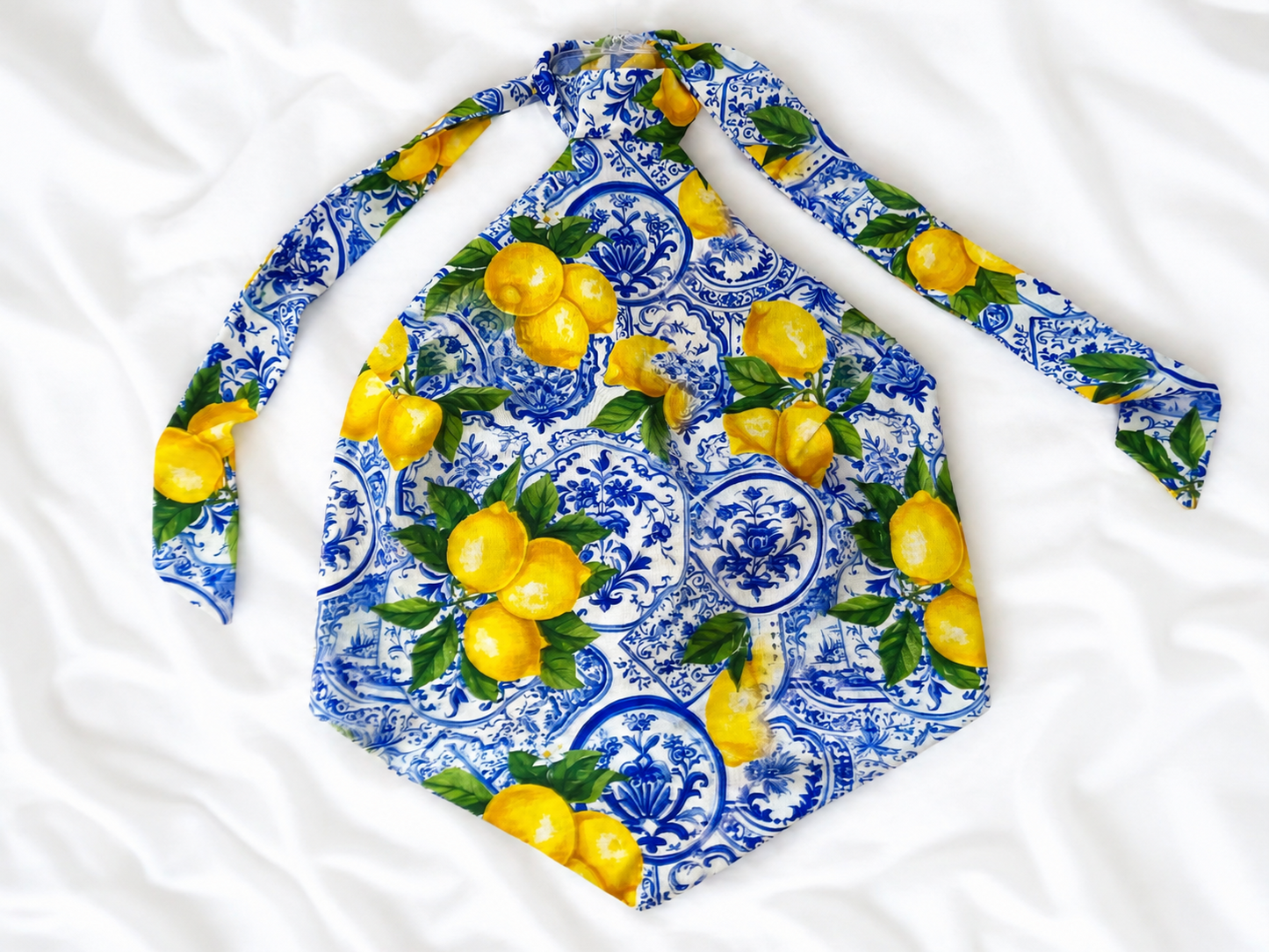 La Milla Blue Lemon Print Two Piece Coord Set Top And Shorts M/L