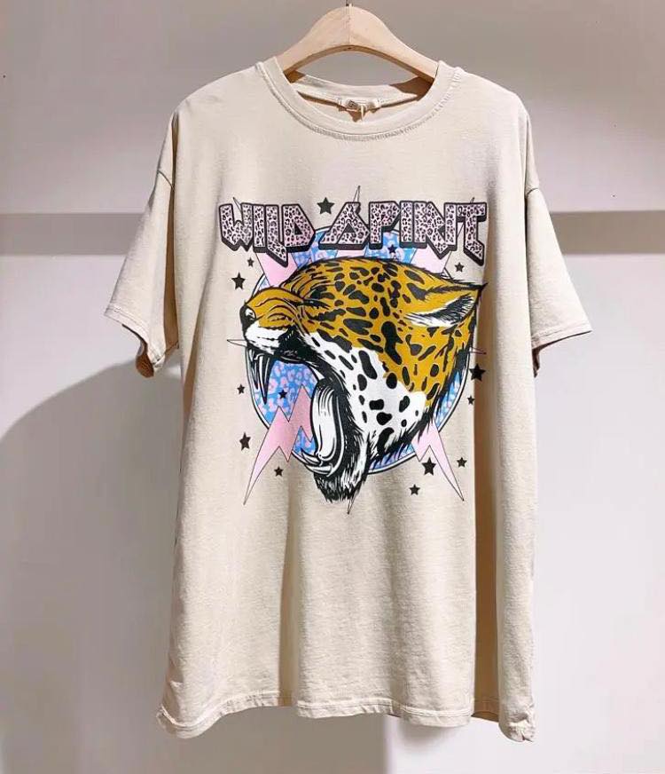 Animal Print Cotton T-Shirt