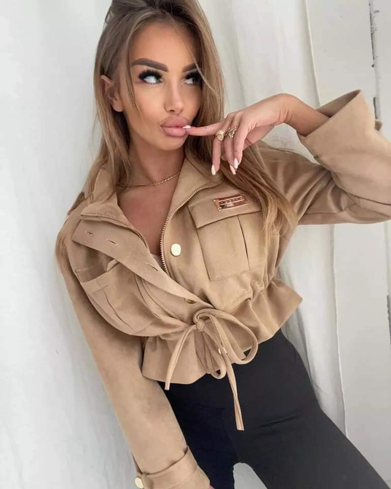 Beige short outlet jacket