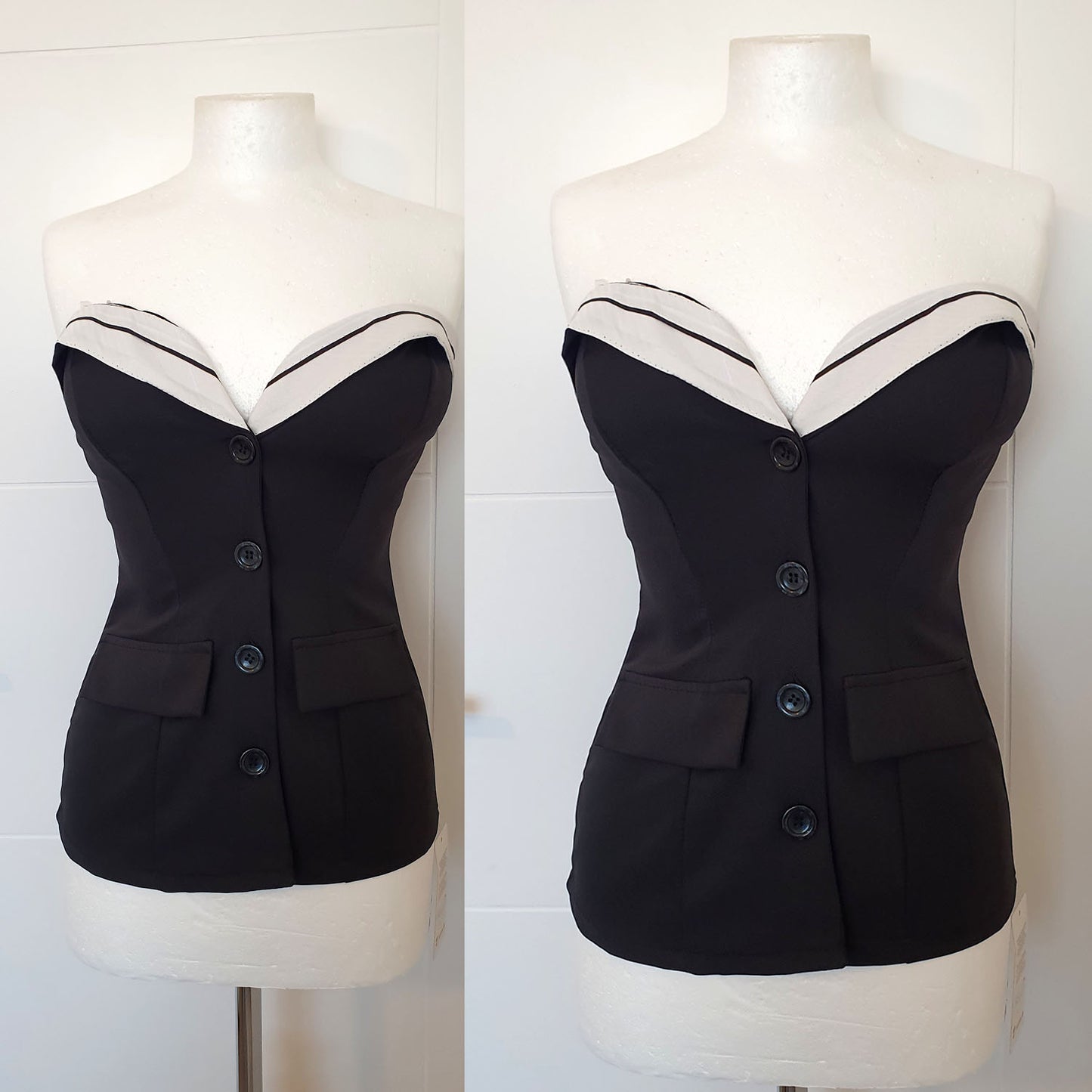 Black Corset Fitted Top Sleeveless XS/S