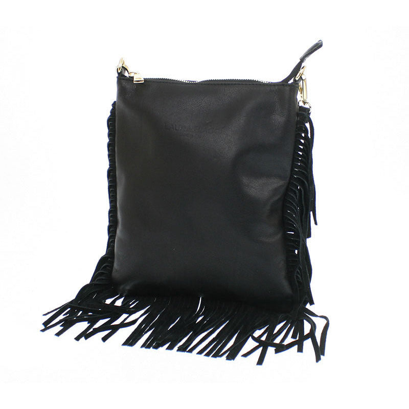 Small black leather Laura Biaggi handbag
